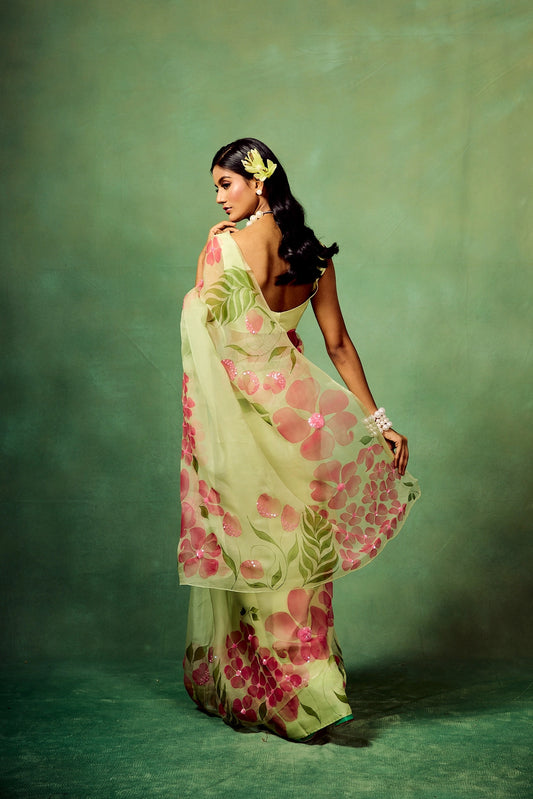 Pista Saree